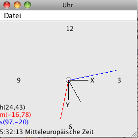 Analoge Uhr als Lösung nit korrekten Zeigern